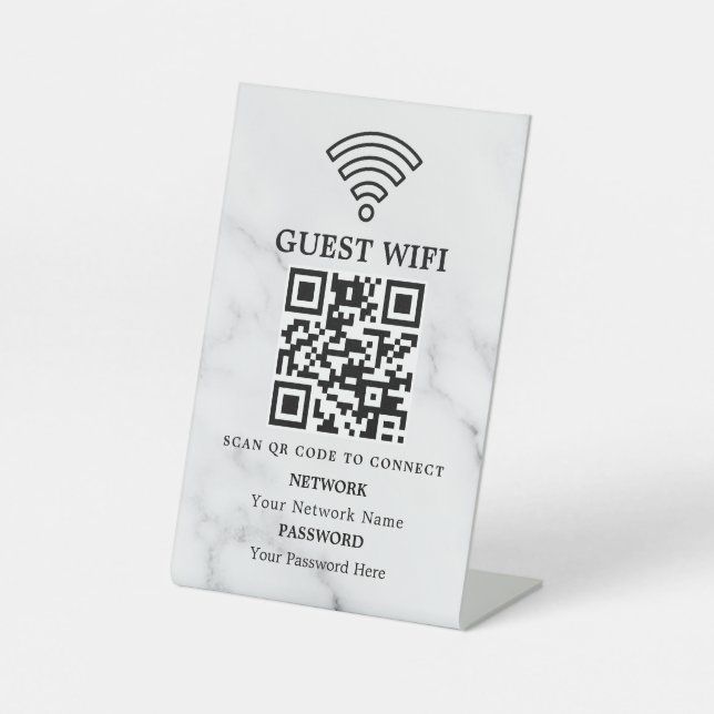Expositor En L Código QR de red wifi empresarial personalizado (Anverso)