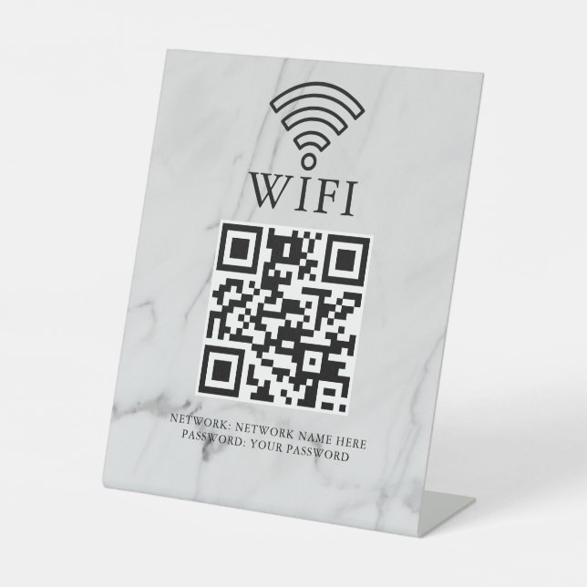 Expositor En L Código QR de red wifi empresarial personalizado (Anverso)