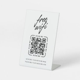 Expositor En L Código QR de red Wifi Negro Moderno Empresarial