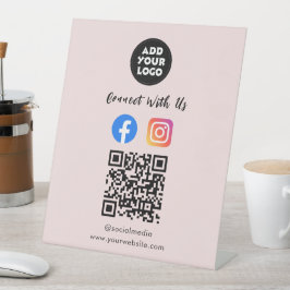 Expositor En L Código QR de redes sociales | Soporte para Instagr