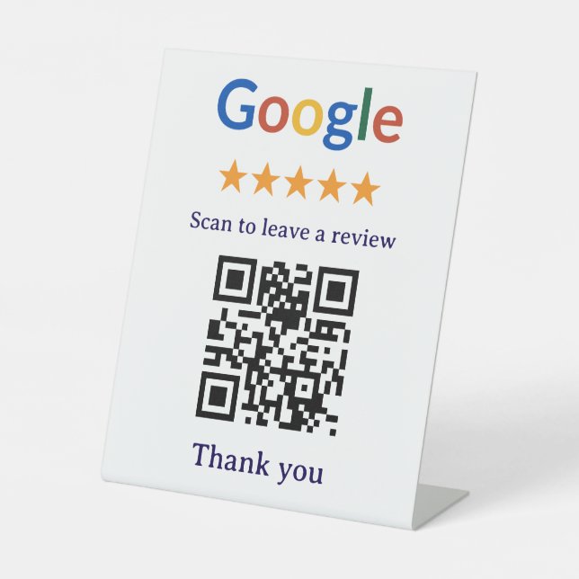 Expositor En L Código QR de reseña de Google de negocio profesion (Anverso)