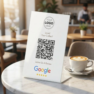 Expositor En L Código QR de reseña de Google minimalista Logotipo