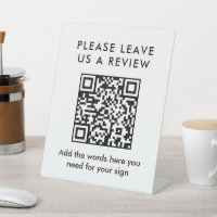 Código QR de reseña personalizado negro simple mod