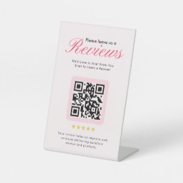 Expositor En L Código QR de reseñas de 5 estrellas para negocios 