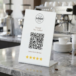 Expositor En L Código QR de reseñas de cafetería