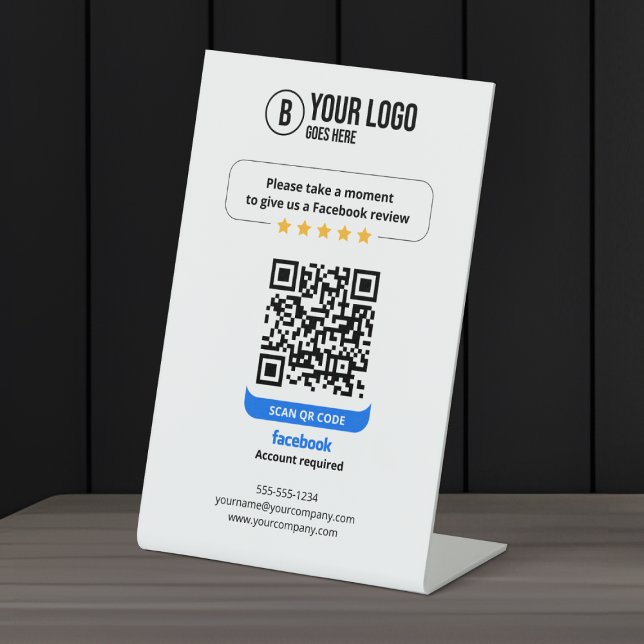 Expositor En L Código QR de reseñas de Facebook Califica mi negoc (Subido por el creador)