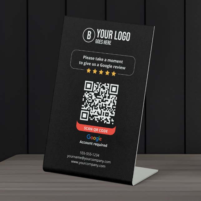 Expositor En L Código QR de reseñas de Google Califica mi negocio (Subido por el creador)