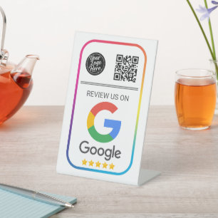 Expositor En L Código QR de reseñas de Google moderno para negoci