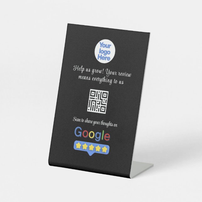 Expositor En L Código QR de Reseñas de Google | Retroalimentación (Anverso)