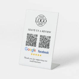 Expositor En L Código QR de reseñas de Google y Facebook para log