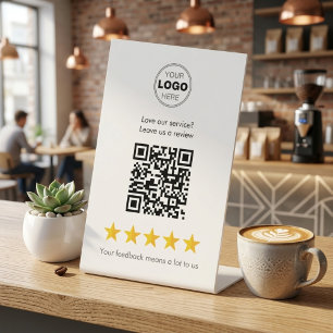 Expositor En L Código QR de Reseñas de Negocios Pequeños Amigable