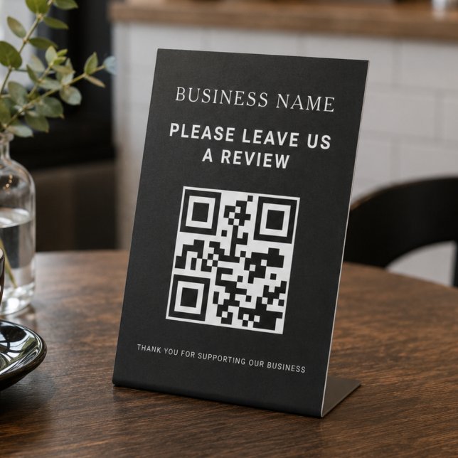 Expositor En L Código QR de reseñas empresa comercial (Subido por el creador)
