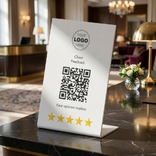 Expositor En L Código QR de retroalimentación de lujo 5 estrellas