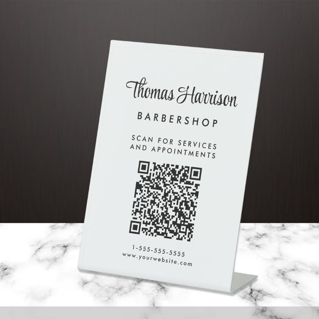 Expositor En L Código QR de script de firma empresarial (Empower your name in our signature script as your logo and brand identity)