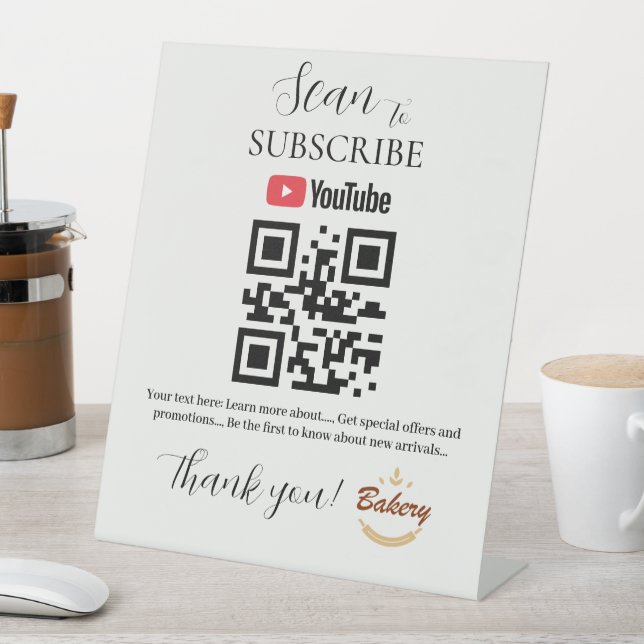 Expositor En L Código QR de suscripción | YouTube | Panadería (In Situ)
