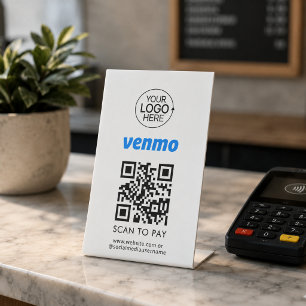 Expositor En L Código QR de Venmo Contactless Payment Agregar log