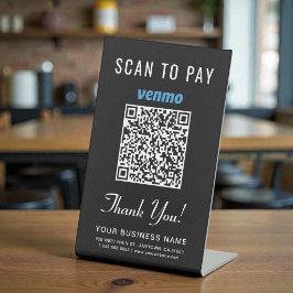 Expositor En L Código QR de Venmo Negro Escanea para Pagar en la 