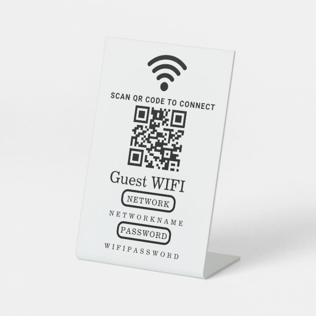 Expositor En L Código QR de WiFi / Menú (Anverso)