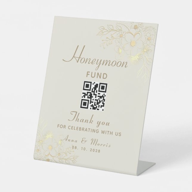 Expositor En L Código QR del Boda de oro de la Fundación de la Lu (Anverso)