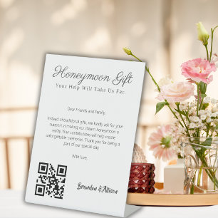 Expositor En L Código Qr del Boda del Registro del Fondo de Luna