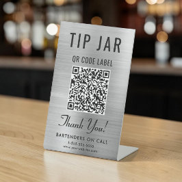 Expositor En L Código QR del contenedor de propinas en mesa de pl