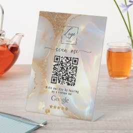 Expositor En L Código QR del enlace de reseñas de Google Opal Gol