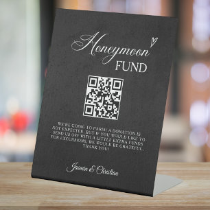 Expositor En L Código QR del Fondo de Luna de Miel de Boda minima