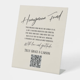 Expositor En L Código QR del Fondo de Luna de Miel de Tipografía