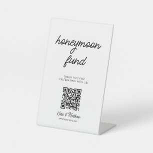 Expositor En L Código QR del Fondo de luna de miel del boda