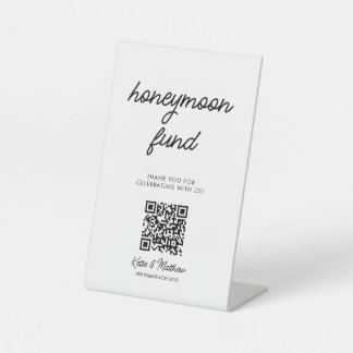 Expositor En L Código QR del Fondo de luna de miel del boda