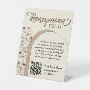 Expositor En L Código QR del Fondo para Luna de Miel de Flores Si