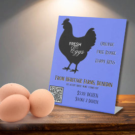Expositor En L Código QR del letrero de huevos frescos de maíz fl