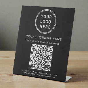 Expositor En L Código QR del logotipo de la empresa Negro