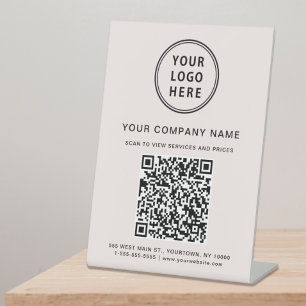 Expositor En L Código QR del logotipo de la empresa Rosa