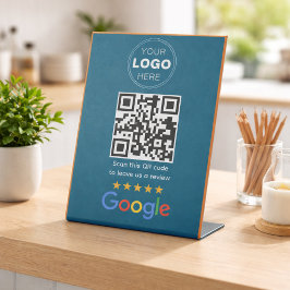 Expositor En L Código QR del logotipo de revisión de negocio pers
