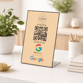 Expositor En L Código QR del logotipo de revisión de negocio pers