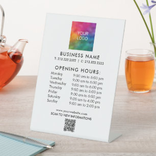 Expositor En L Código QR del logotipo del logotipo de apertura co