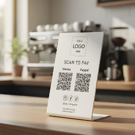 Expositor En L Código Qr Del Logotipo Empresarial De Pago Por Esc