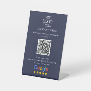 Expositor En L Código QR del logotipo empresarial de reseñas pers