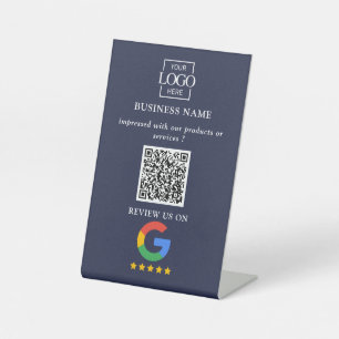 Expositor En L Código QR del logotipo empresarial de reseñas prof