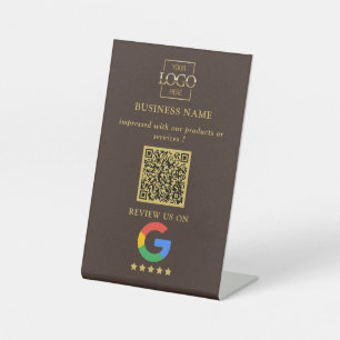 Expositor En L Código QR del logotipo empresarial de reseñas prof