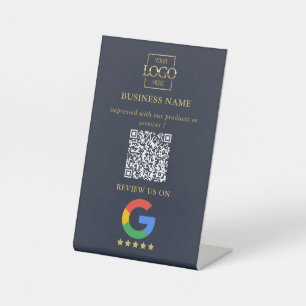 Expositor En L Código QR del logotipo empresarial de reseñas prof