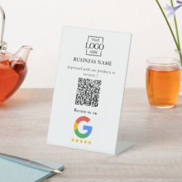 Expositor En L Código QR del logotipo empresarial de reseñas prof