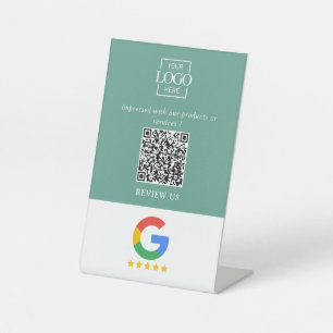 Expositor En L Código QR del logotipo empresarial de reseñas prof