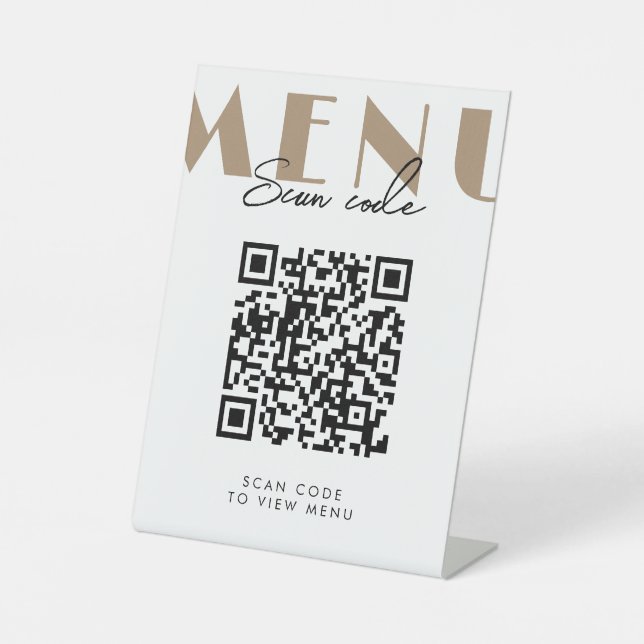 Expositor En L Código QR del menú de Cafe Modern (Anverso)