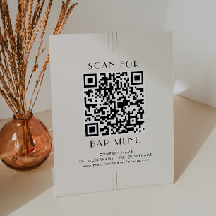 Expositor En L Código QR del menú de la barra Art Déco EVERLY mar