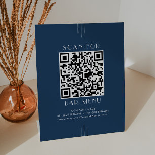 Expositor En L Código QR del menú de la barra clásico Art Deco az