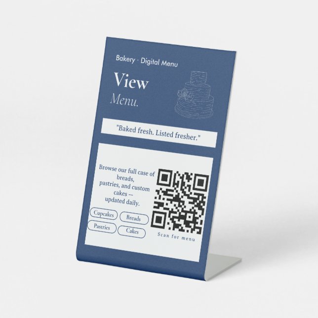 Expositor En L Código QR del menú de vista moderna | Menú digital (Anverso)