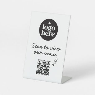 Expositor En L Código QR del menú del logotipo de negocio básico