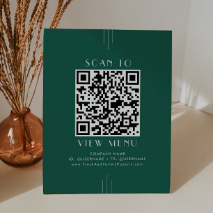 Expositor En L Código QR del menú del restaurante EVERLY Emerald
